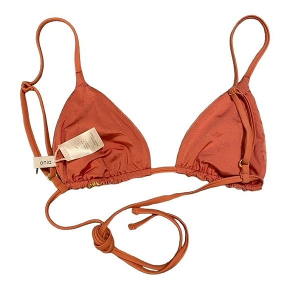 Onia Triangle Metallic Leaves Bikini Top NWOT - Picture 4 of 6